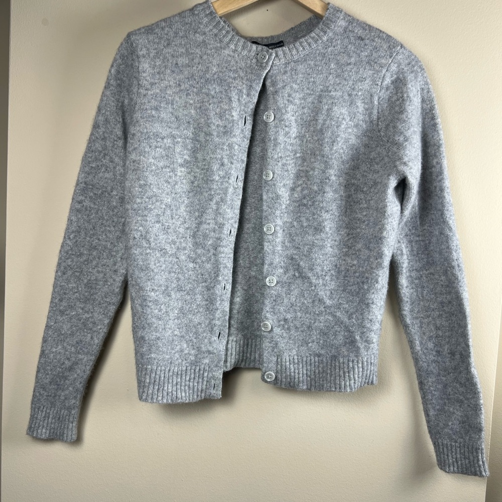 Brandy Melville Gray Button-Up Crewneck Cardigan